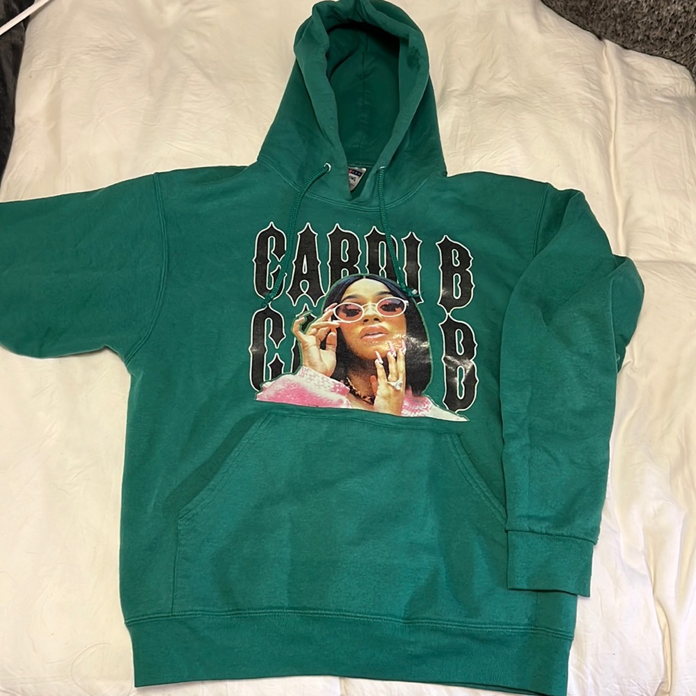 Cardi B Graphic Green Hoodie